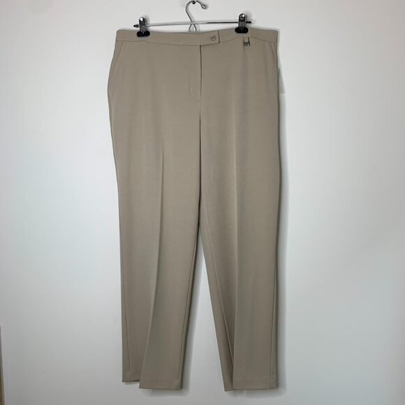 Tanjay Womens Pants Trousers Pleated Straight leg Khaki Brown Size 18 - Picture 3 of 11